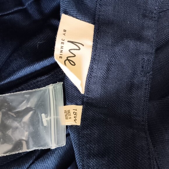 Me by Jennie Garth REG Cara Twill Cropped Wide Leg Pants - Navy Sz 18W a684124 - Picture 2 of 4